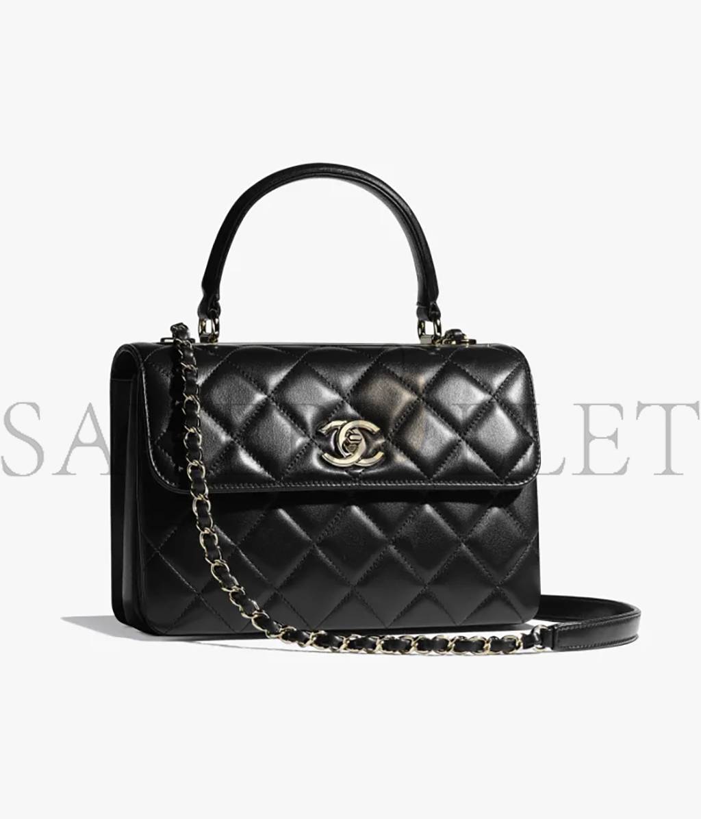 CHANEL TRENDY FLAP BAG WITH TOP HANDLE SILVER HARDWARE A92236 Y60767 94305 (25*17*12cm) CHANEL TRENDY FLAP BAG WITH TOP HANDLE SILVER HARDWARE A92236 Y60767 94305 (25*17*12cm)